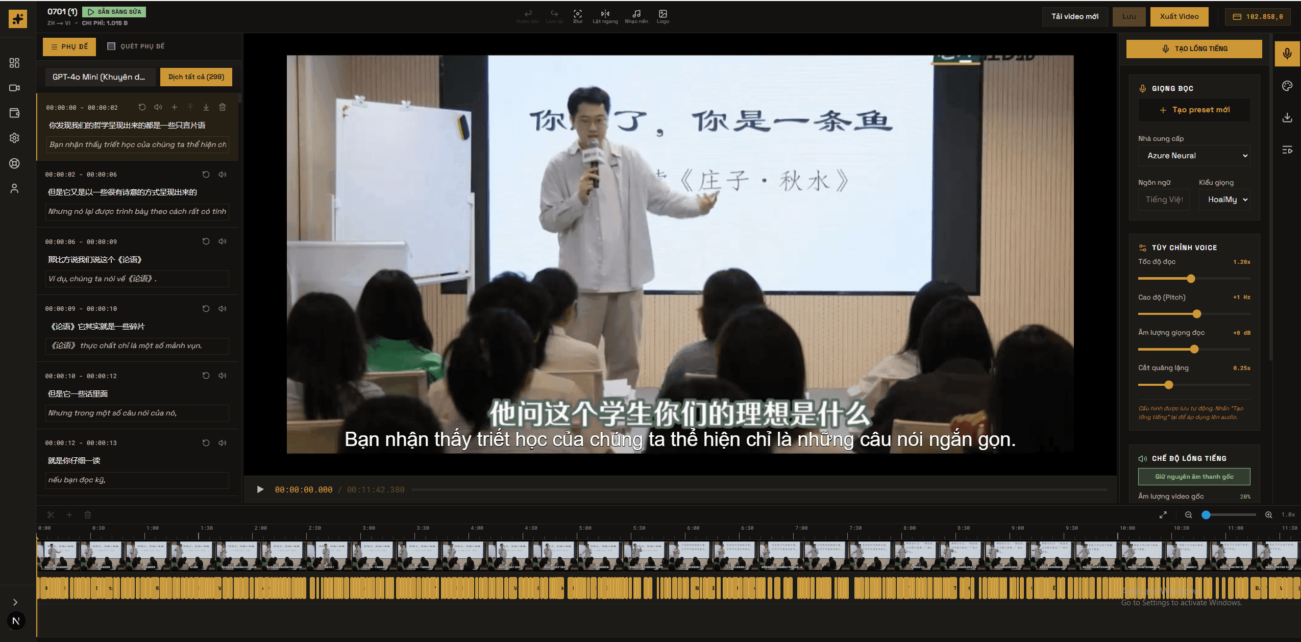 Phụ Đề Tự Động Editor Showcase